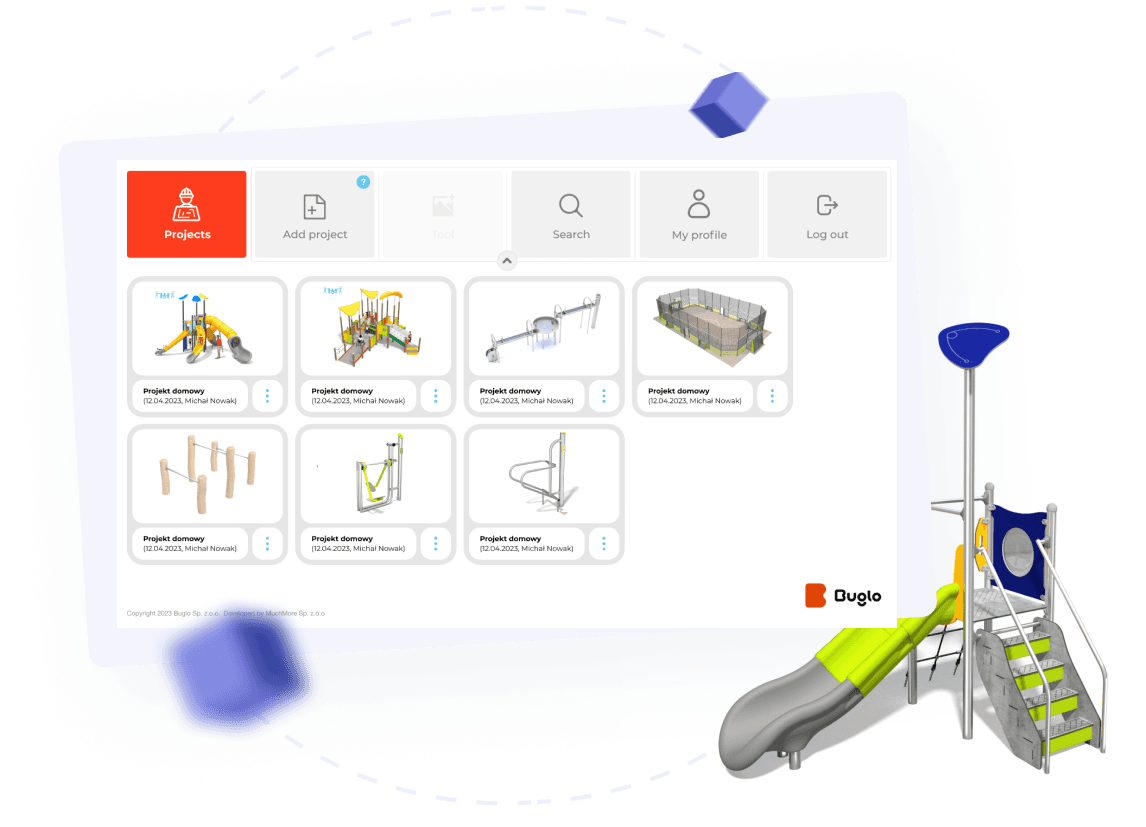 Buglo web app with 3D configurator
